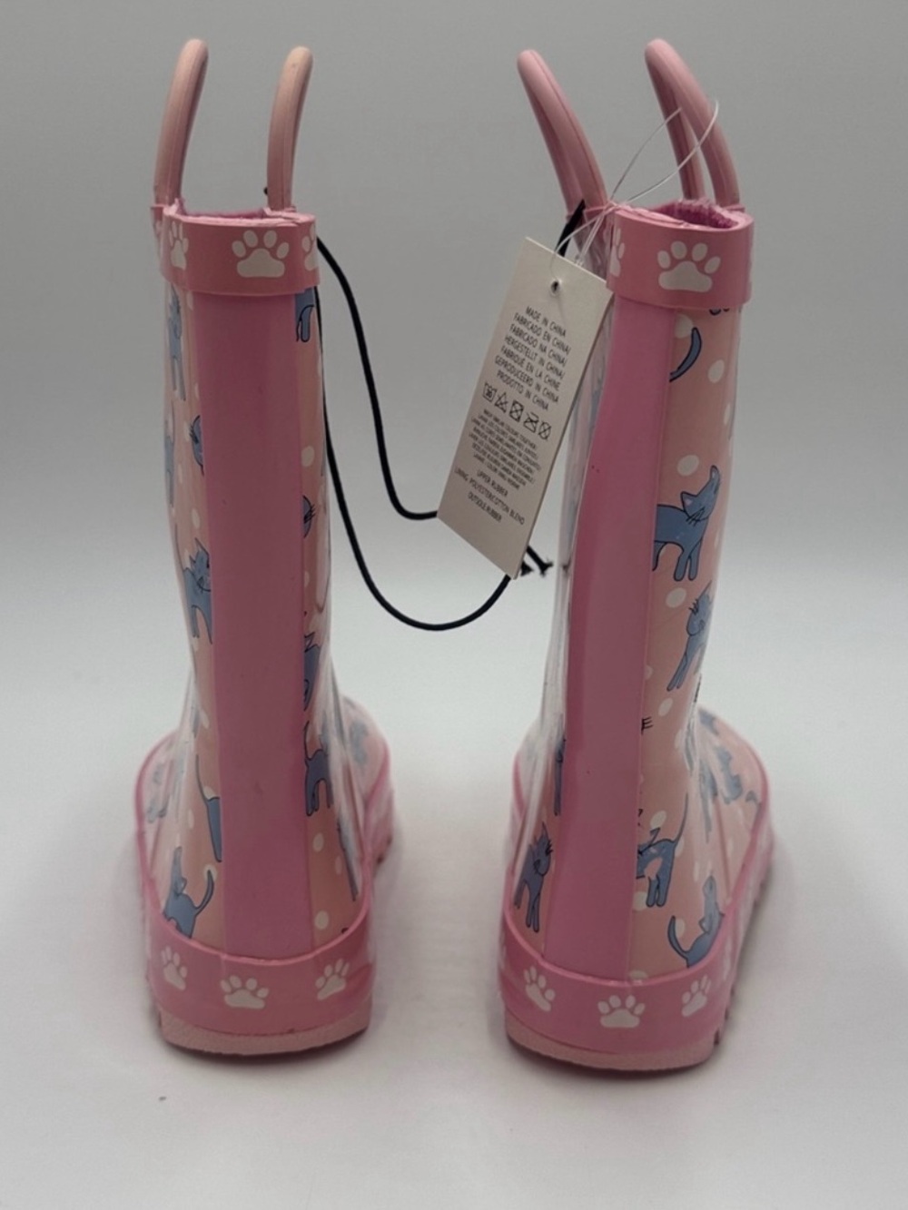 NWT Pink Kids Cat Rain Boots Size 11 - Picture 3 of 8